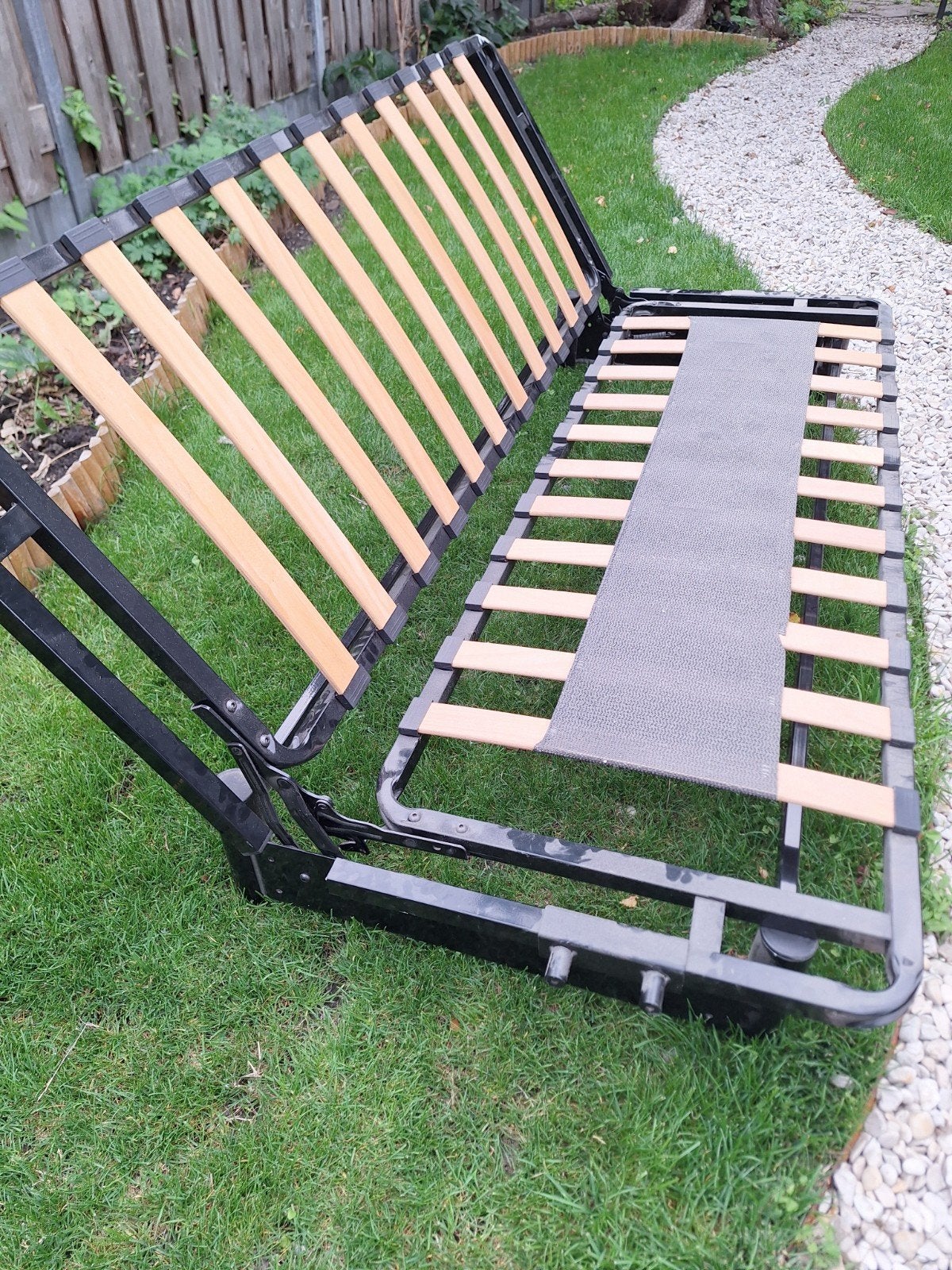 Verstelbaar bed/slaapbank - 130x180 cm, Ophalen, Zwart, Tweepersoons, 140 cm
