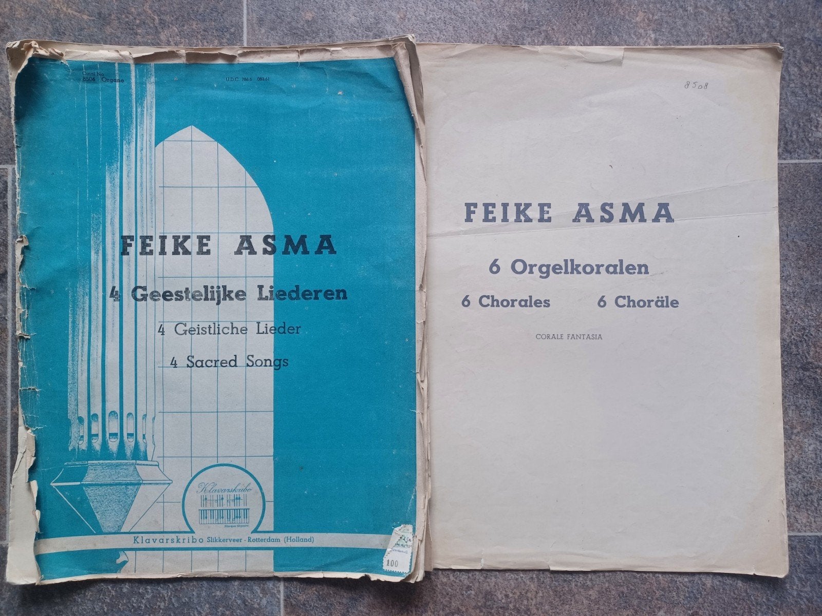 Feike Asma - 2x bladmuziek voor orgel - KLAVARSKRIBO, Muziek en Instrumenten, Bladmuziek, Orgel, Gebruikt, Ophalen of Verzenden