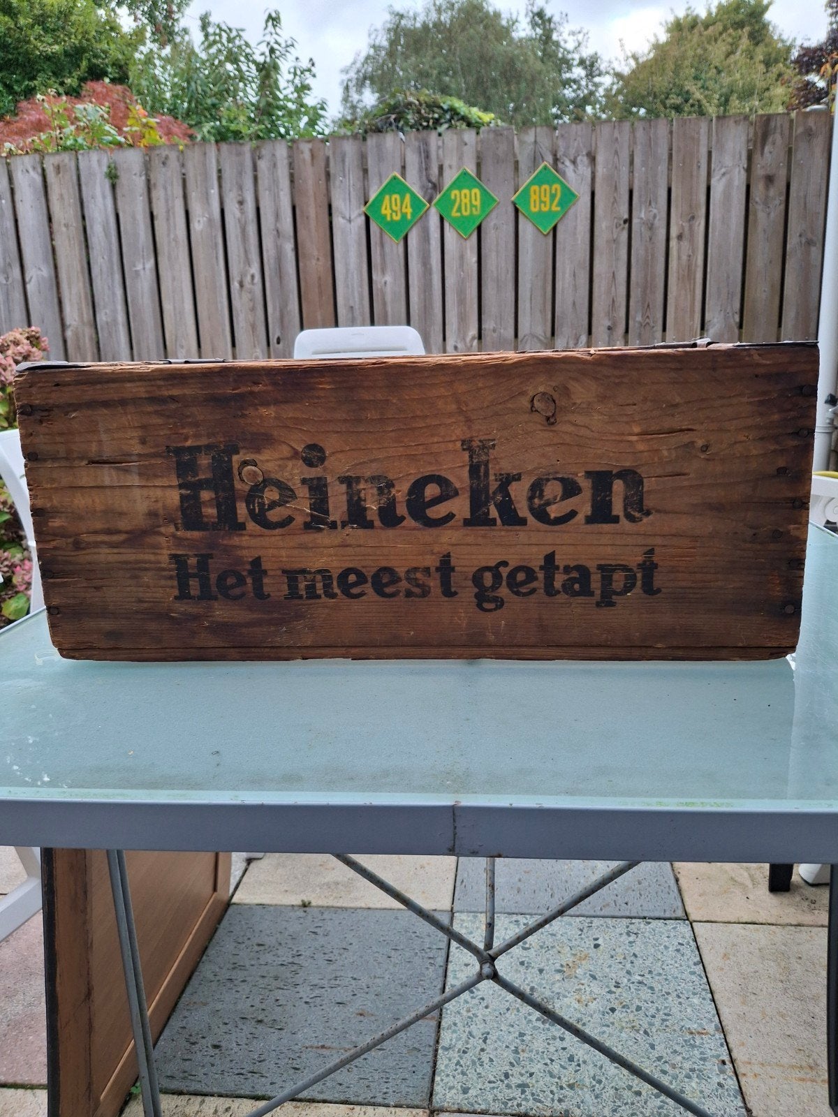 Oude Heineken bierkist jaren '60-'70 voor 24 flessen, Ophalen of Verzenden