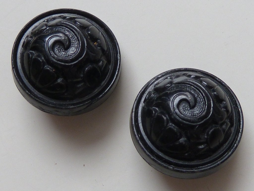 Antieke jaren '30 rouw oorbellen, clips, zwart bakeliet zgan, Sieraden, Tassen en Uiterlijk, Verzenden, Overige materialen, Oorbellen