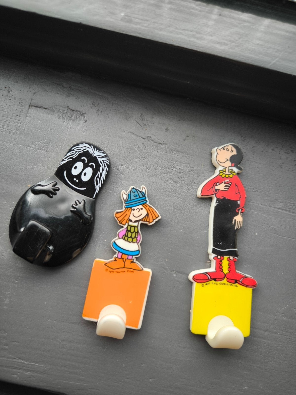 Vintage wandhaken Barbapapa & Wickie de Viking – jaren 70, Ophalen of Verzenden, Gebruikt, Merk