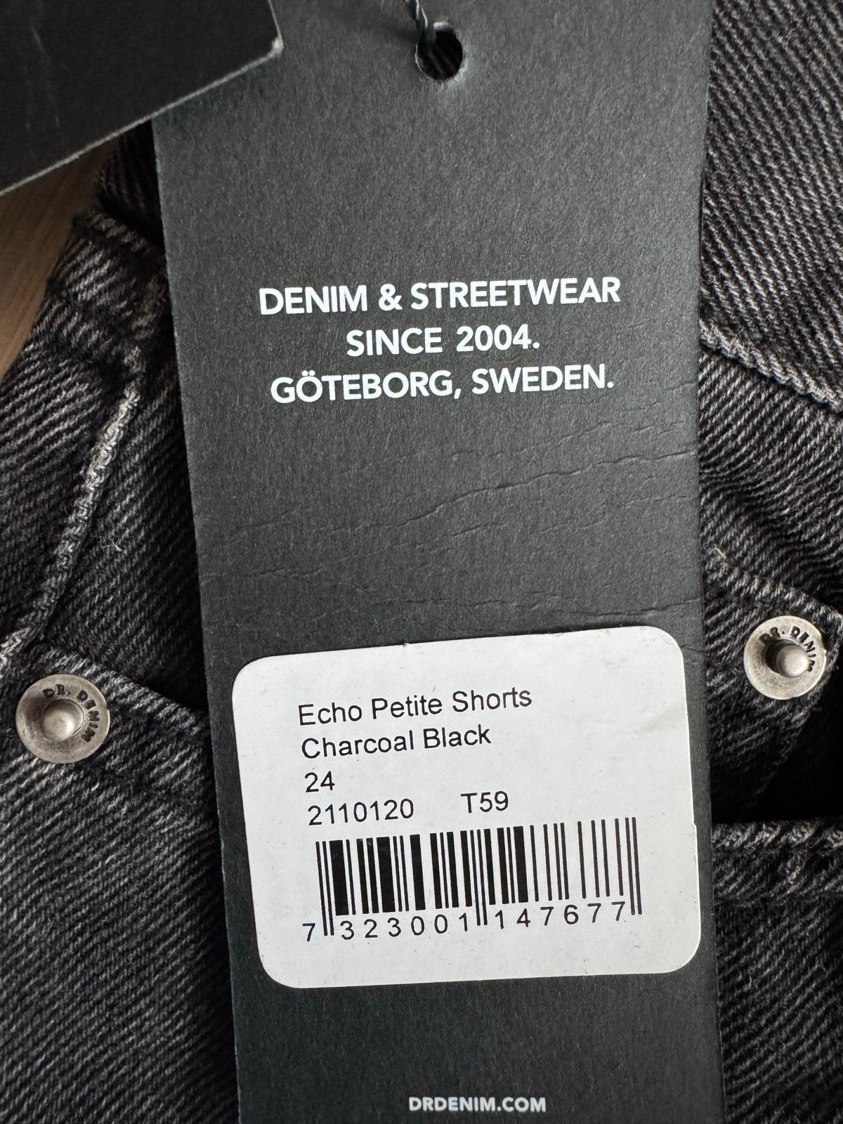 Dr Denim Korte Broek - Verwassen Zwart - Maat 24, Kort, Zwart, Nieuw, Ophalen of Verzenden