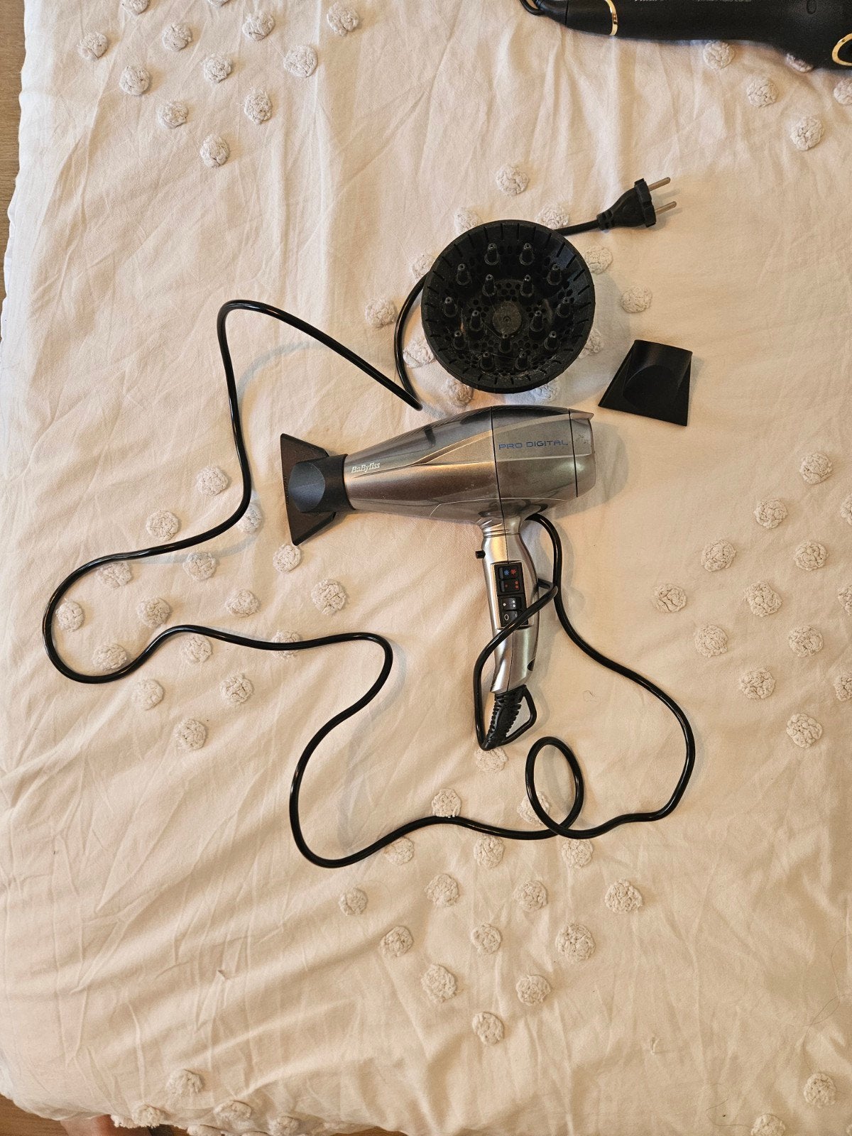 BaByliss Pro Digital Föhn met diffuser en opzetstuk, Witgoed en Apparatuur, Ophalen of Verzenden, Gebruikt, Haarverzorging