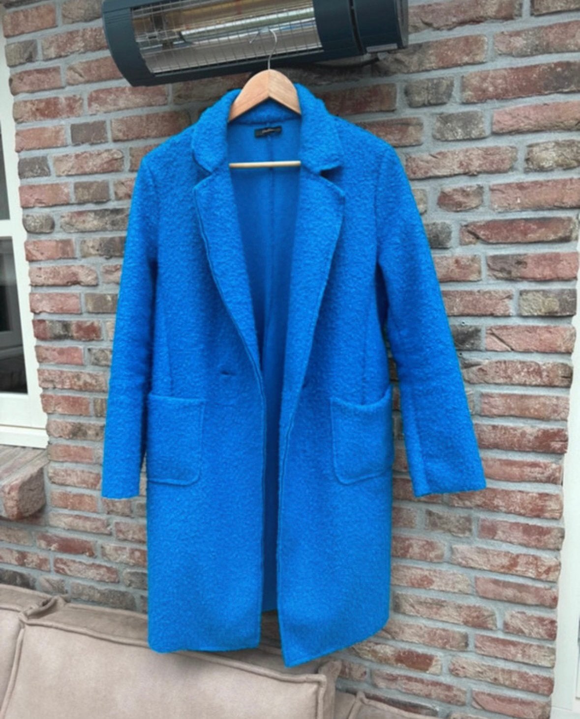 Blauwe dames jas, Ophalen of Verzenden, Zo goed als nieuw, Maat 38/40 (M), Blauw