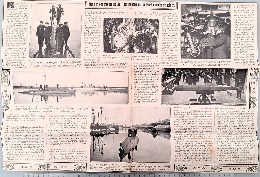 Marine 1915: artikel 2 blz. over de Ned. onderzeeboot K1, Verzamelen, Verzenden, Voor 1940, Gebruikt, Overige onderwerpen