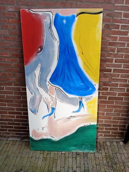 Leuk schilderij Hoogte 180 Breed 90, Ophalen, 125 cm of meer, Zo goed als nieuw, Schilderij