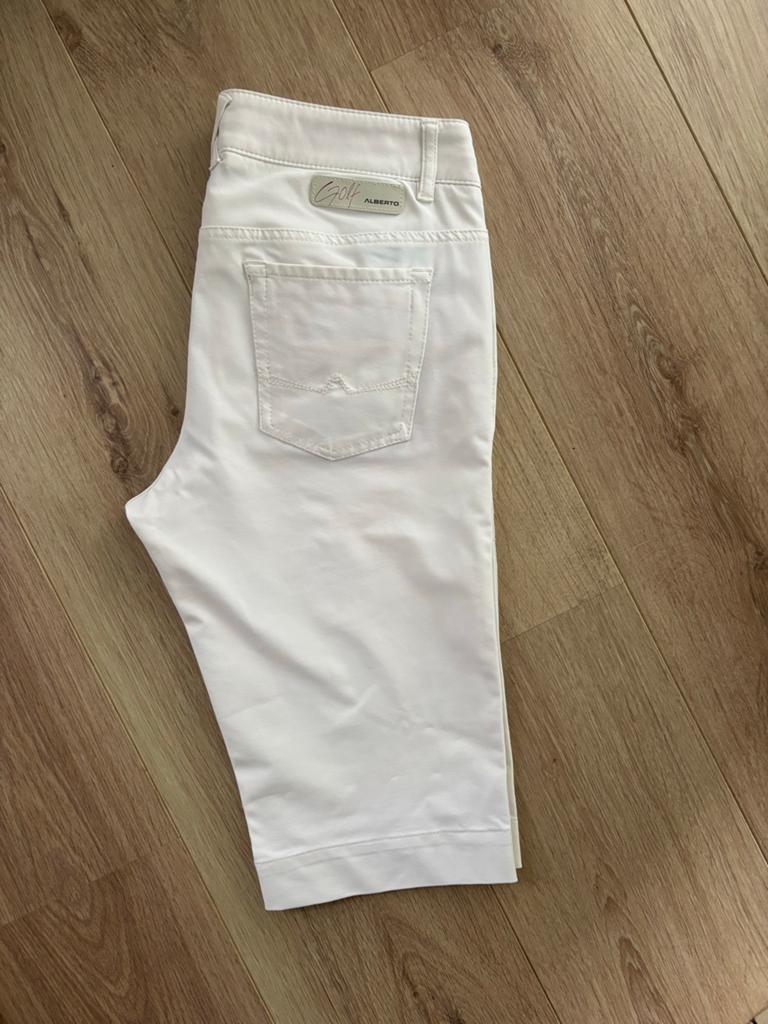 Alberto korte golfbroek wit dames maat 34, Kort, Wit, Ophalen of Verzenden, Zo goed als nieuw