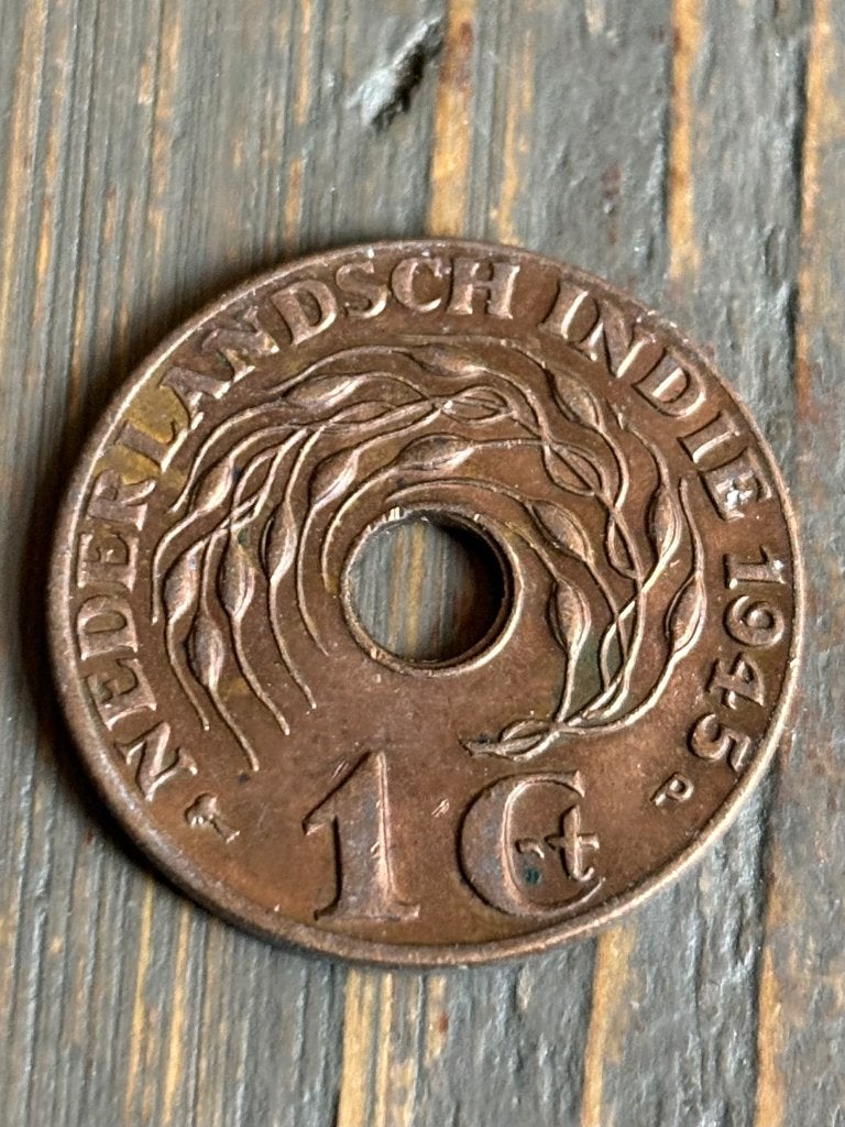 1 Cent 1945 nederlands indie, Ophalen of Verzenden, Koningin Wilhelmina, 1 cent, Losse munt