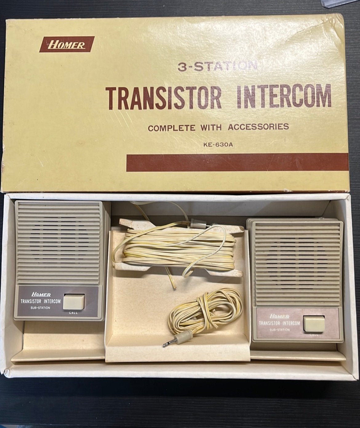 Vintage Homer Transistor Intercom KE-630A Jaren 70-met doos, Antiek en Kunst, Antiek | Tv's en Audio, Ophalen of Verzenden