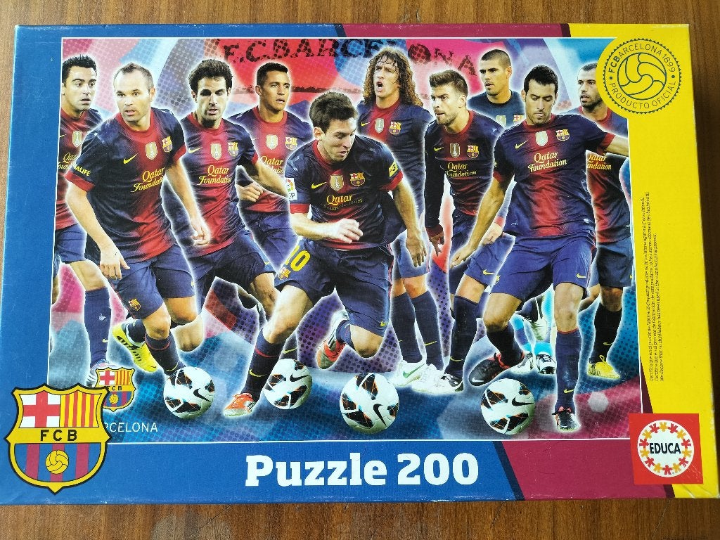 FC Barcelona puzzel / voetbal, 200 stukjes, Ophalen of Verzenden, Meer dan 50 stukjes, Zo goed als nieuw, 6 jaar of ouder