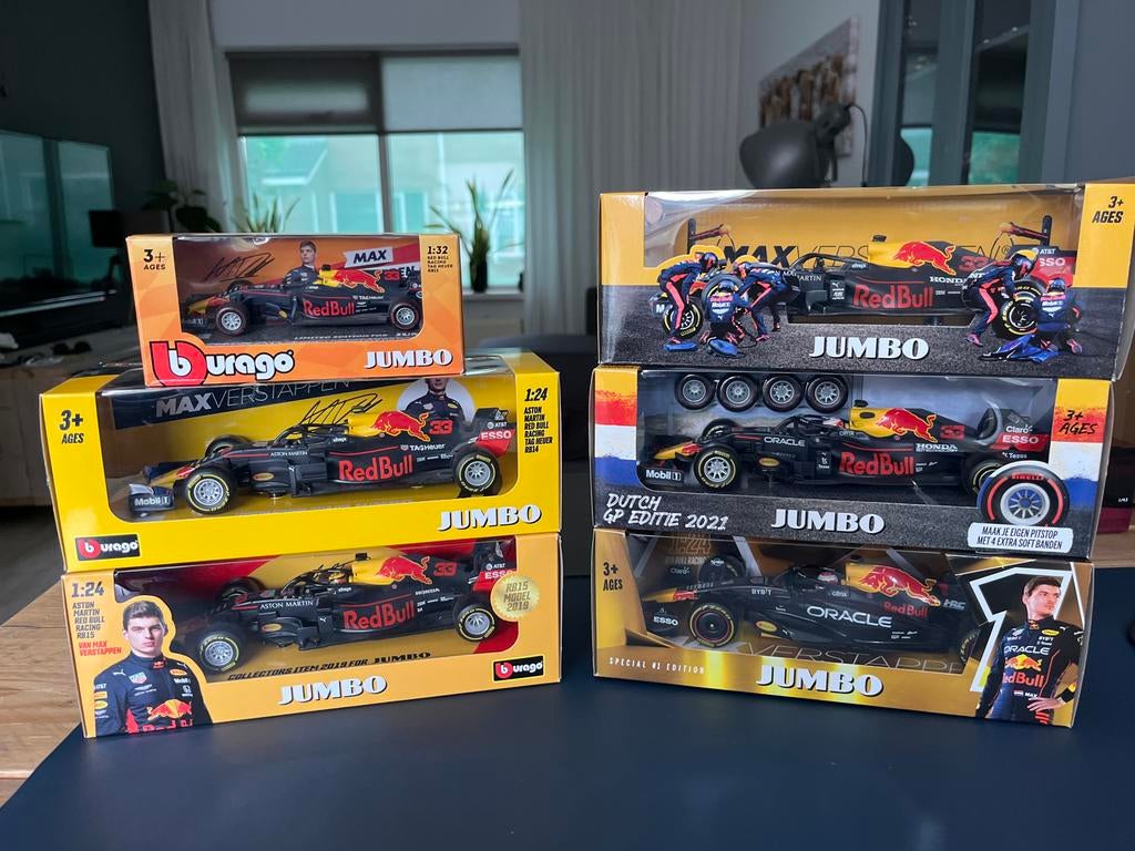 Red Bull Formule 1 Auto's Max Verstappen Jumbo Collectie, Ophalen of Verzenden, Zo goed als nieuw, Auto, Overige merken