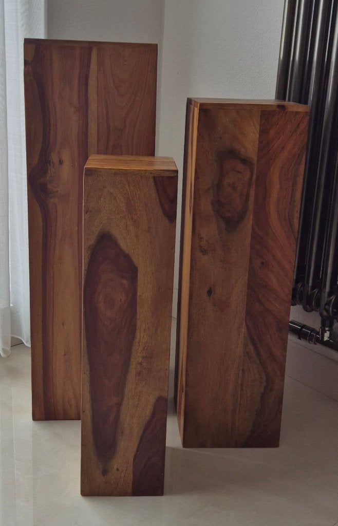 Luxe Set van 3 teak Houten Zuilen, Ophalen, Nieuw