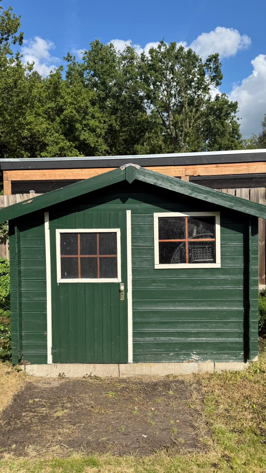 Houten schuurtje, Tuin en Terras, Schuur, Zo goed als nieuw, Zonder ramen, Ophalen