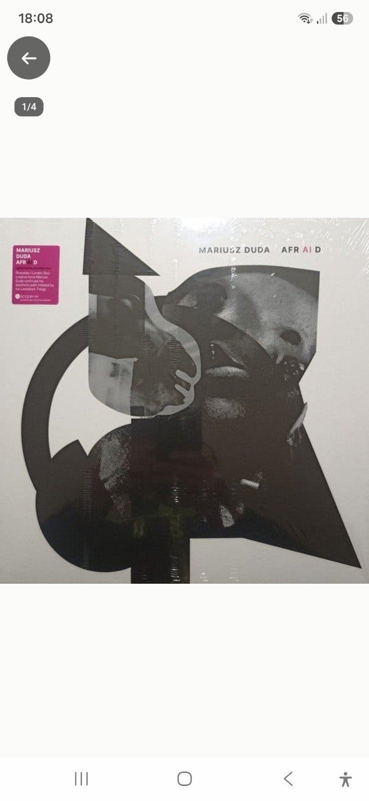 Mariusz Duda - Afraid (solo lp zanger Riverside), LP, Electronic Rock, Ophalen of Verzenden, Zo goed als nieuw