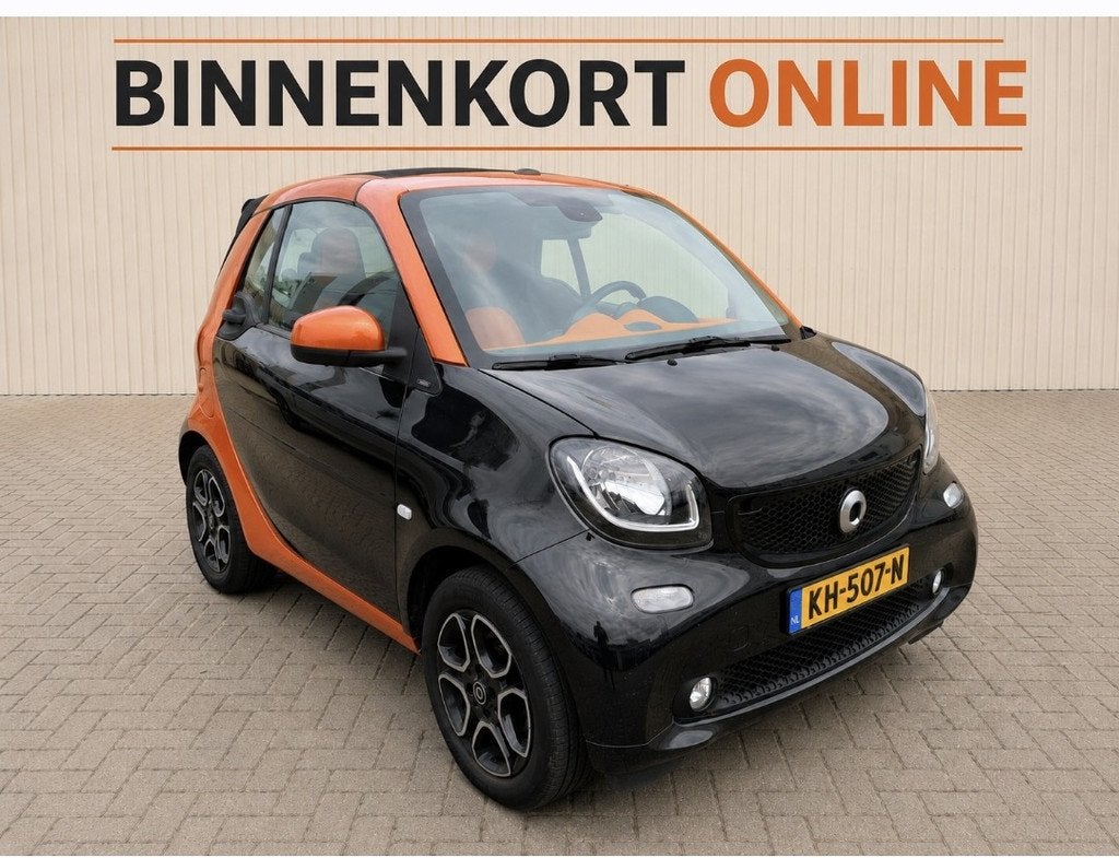 Smart Fortwo cabrio 1.0 Turbo Passion 2016 | 46.120 km | Dea, Auto's, Smart, Automaat, 898 cc, Gebruikt, Zwart