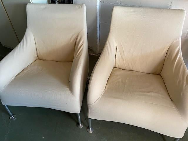 2 Fauteuils B&B ITALIA, model Florence, van Antonio Citterio, Huis en Inrichting, Fauteuils, Ophalen, Tijdloos design, Gebruikt