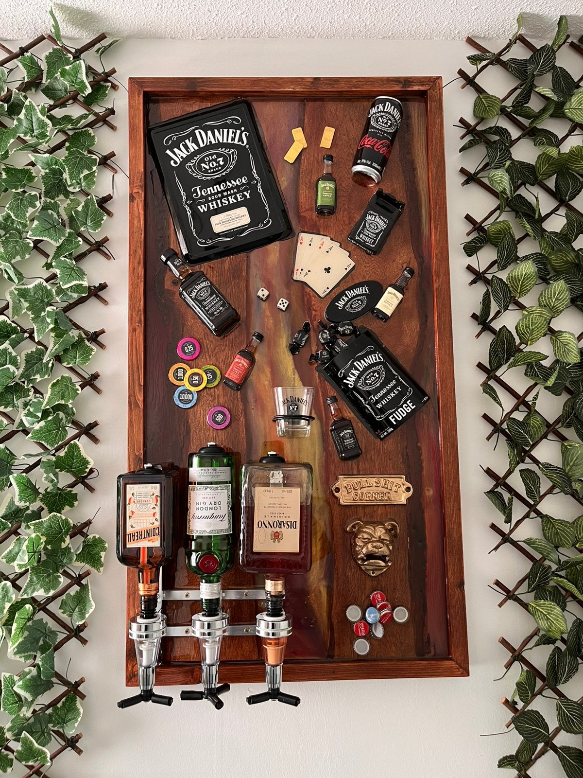 Jack Daniels Epoxy kunst Led dispenser, Vintage, Meerkleurig, Overige materialen, Nieuw