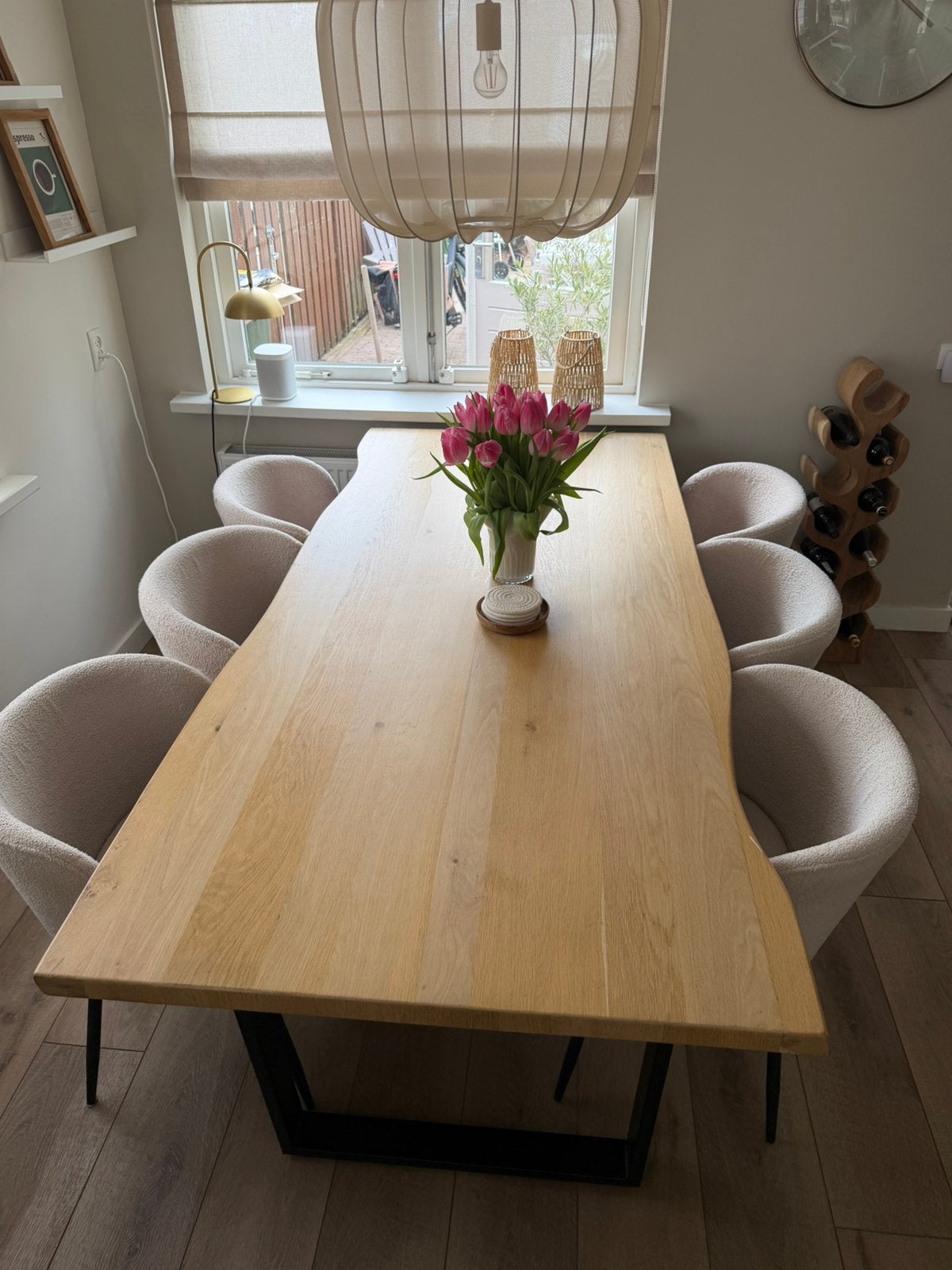 Light & living Massief eiken tafel, Ophalen, 200 cm of meer, 50 tot 100 cm, Zo goed als nieuw