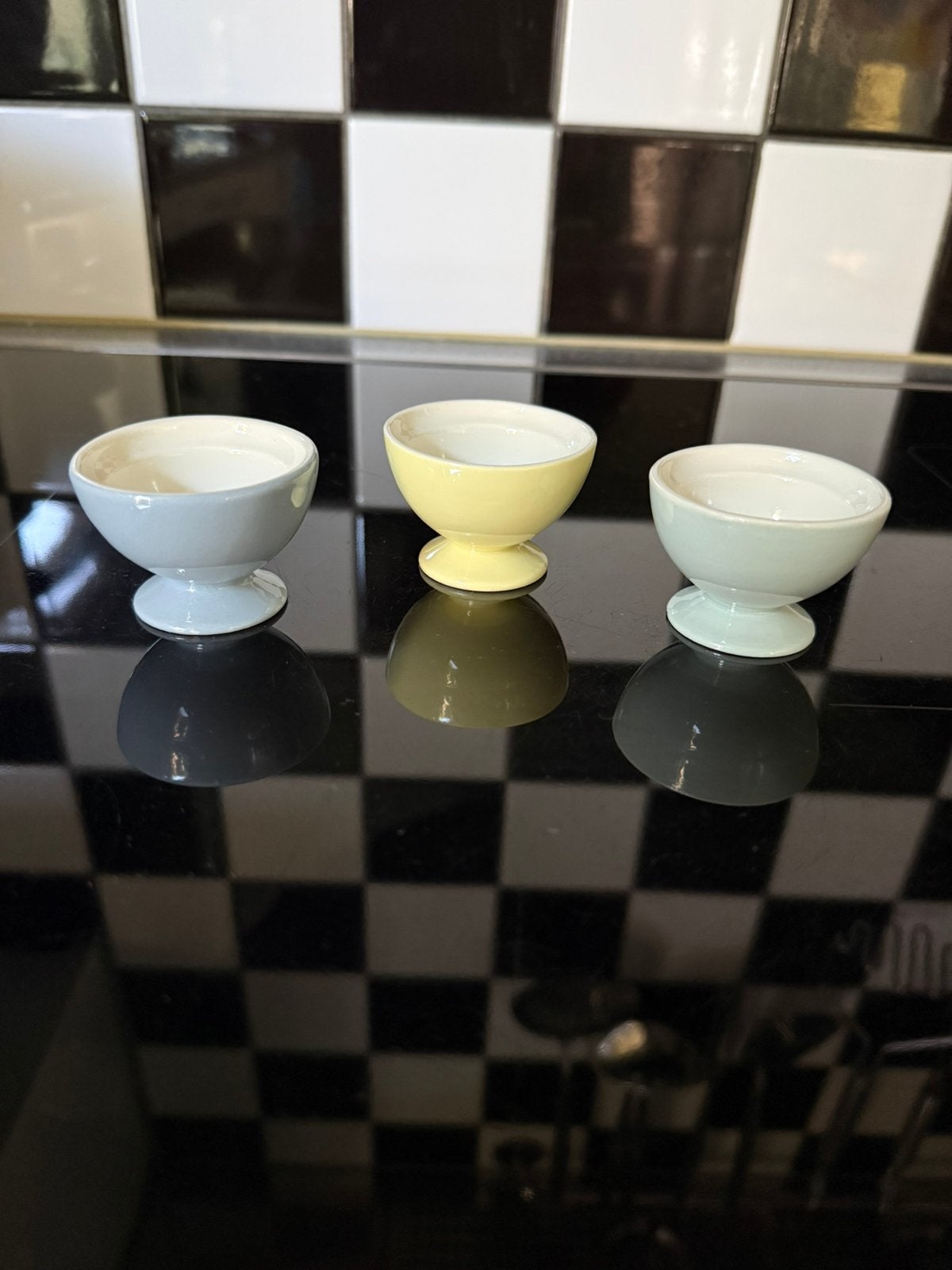3 pastel Desiree eierdoppen Regout Sphinx Maadtricht vintage, Ophalen of Verzenden