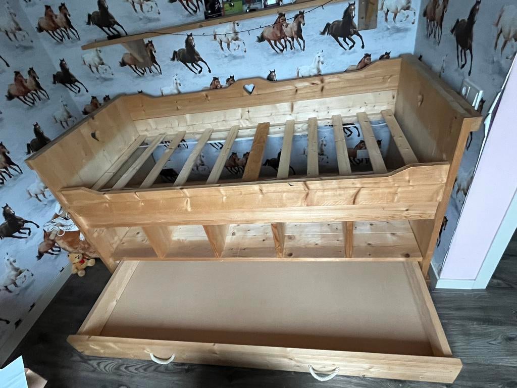 Steigerhouten halfhoogslaper, 85 tot 100 cm, Gebruikt, 180 cm of meer, Ophalen