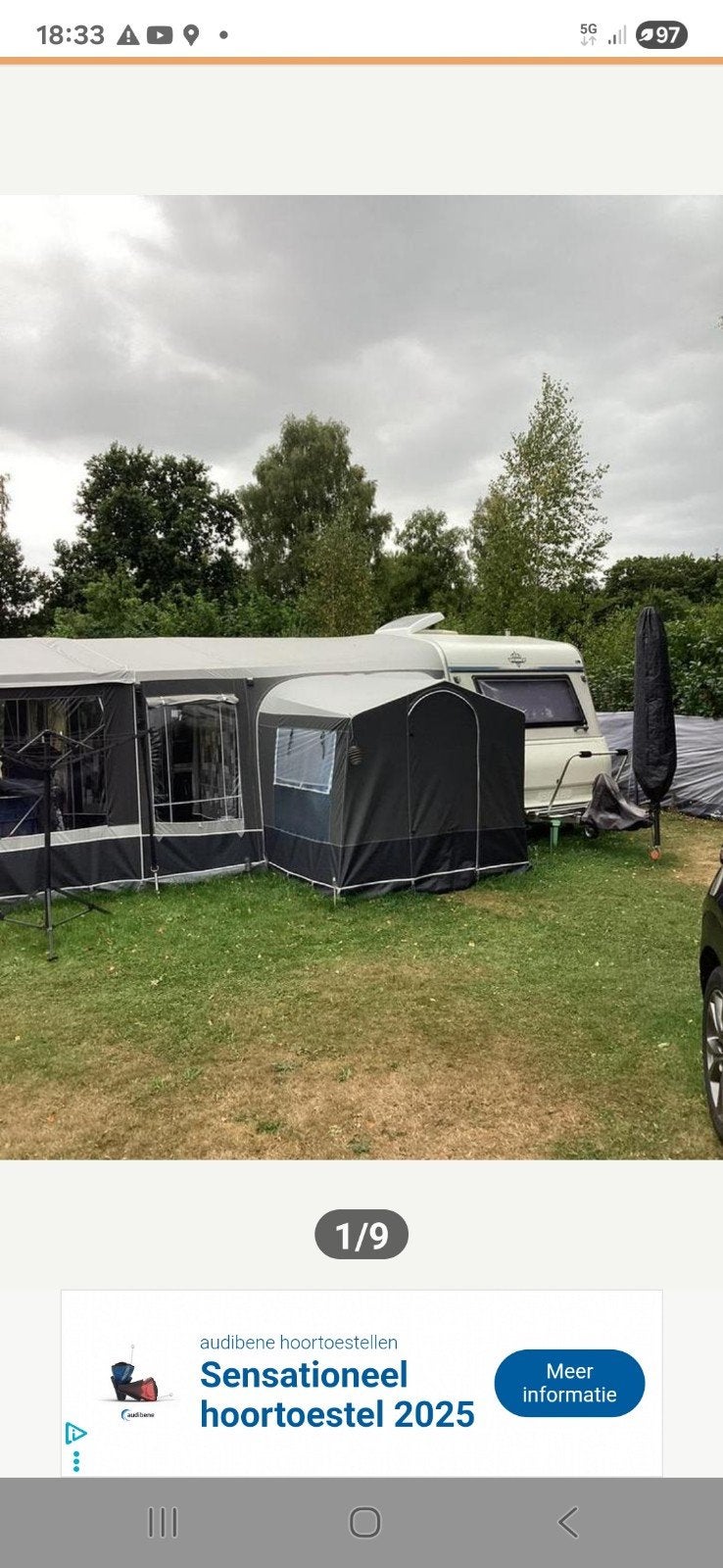 Hobby 10F Caravan met voortent,luifel  en slaaptenten, Caravans en Kamperen, Vast bed, Rondzit, Hobby, 750 - 1000 kg