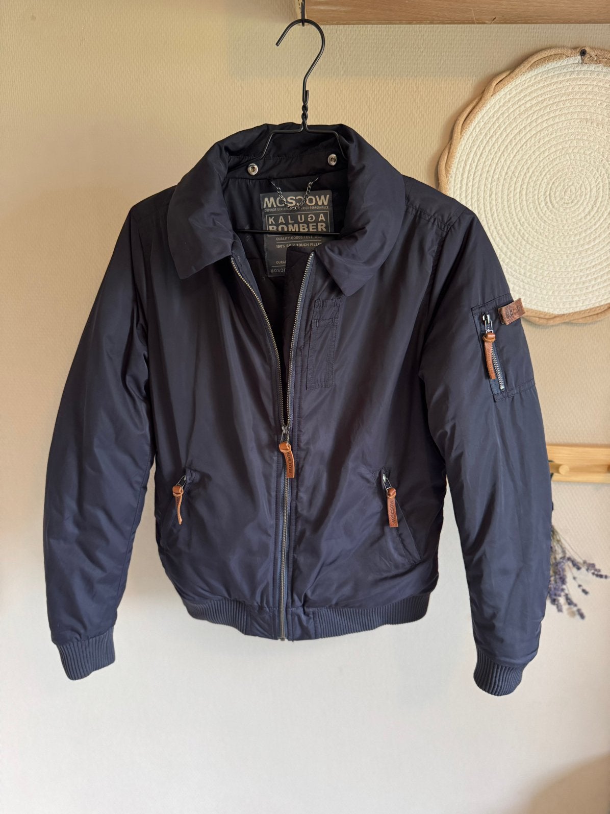 Moscow bomber jas marineblauw | maat M, Ophalen of Verzenden, Gedragen, Maat 38/40 (M), Blauw