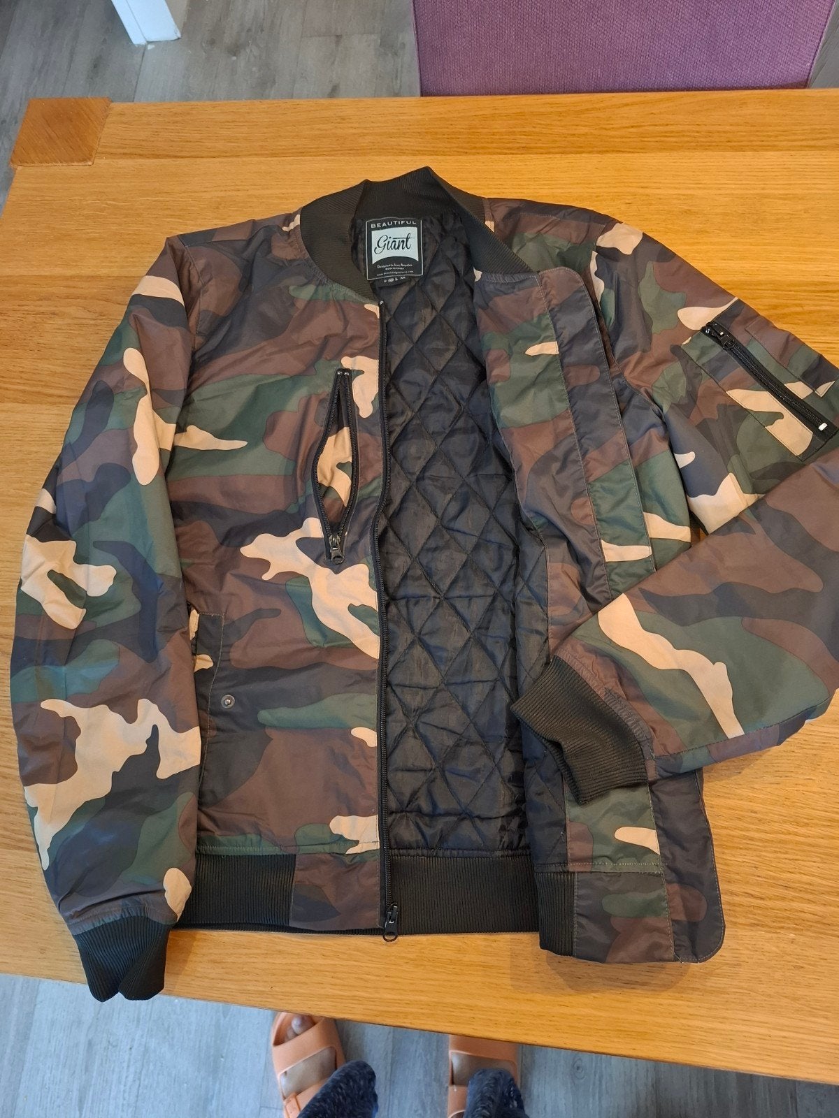 Beautiful Giant camo bomberjas (maat L/XL)., Zwart, Maat 56/58 (XL), Ophalen of Verzenden, Zo goed als nieuw
