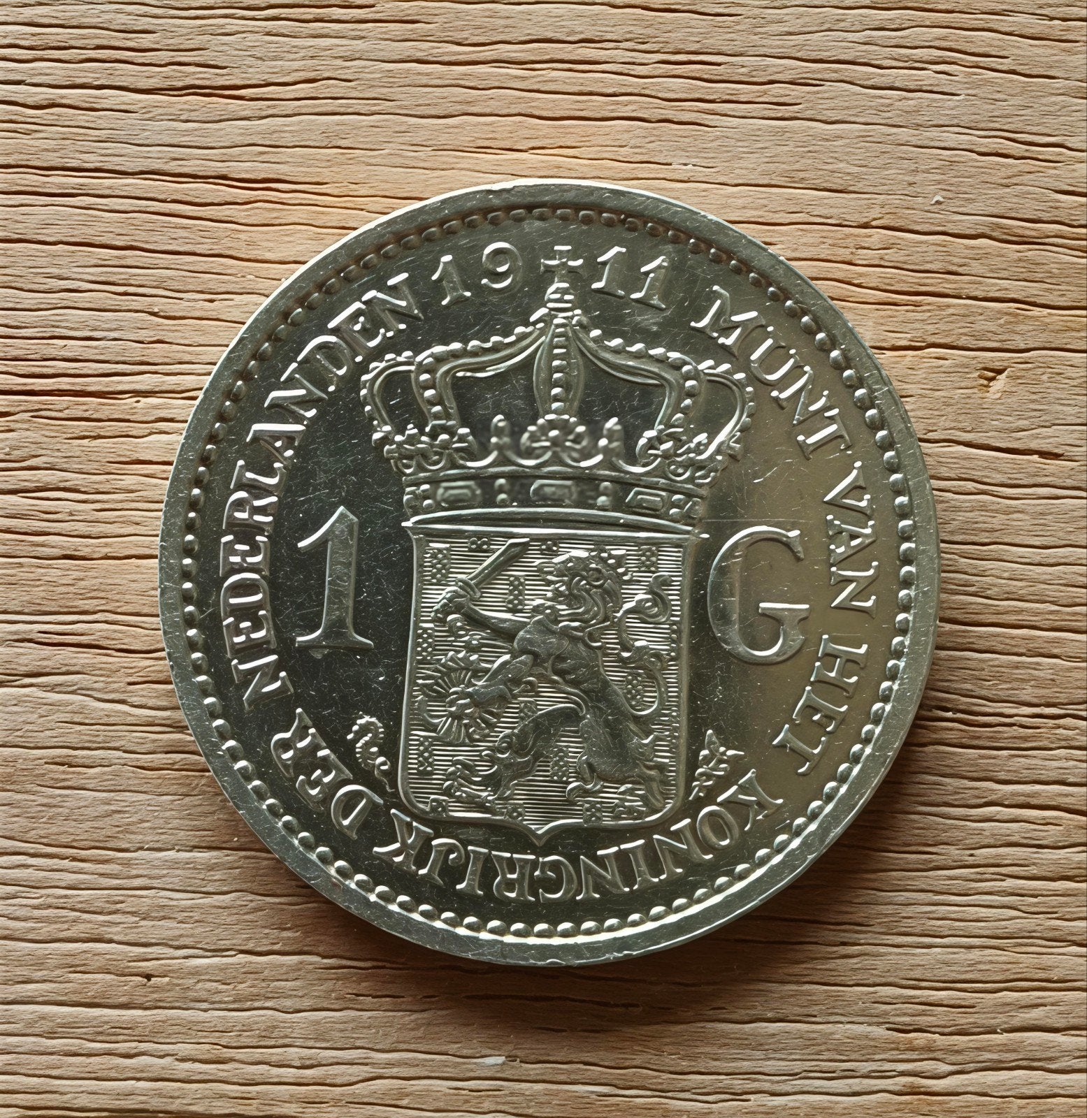 Zilveren 1 Gulden munt Koningin Wilhelmina 1911, 1 gulden, Zilver, Ophalen of Verzenden, Koningin Wilhelmina