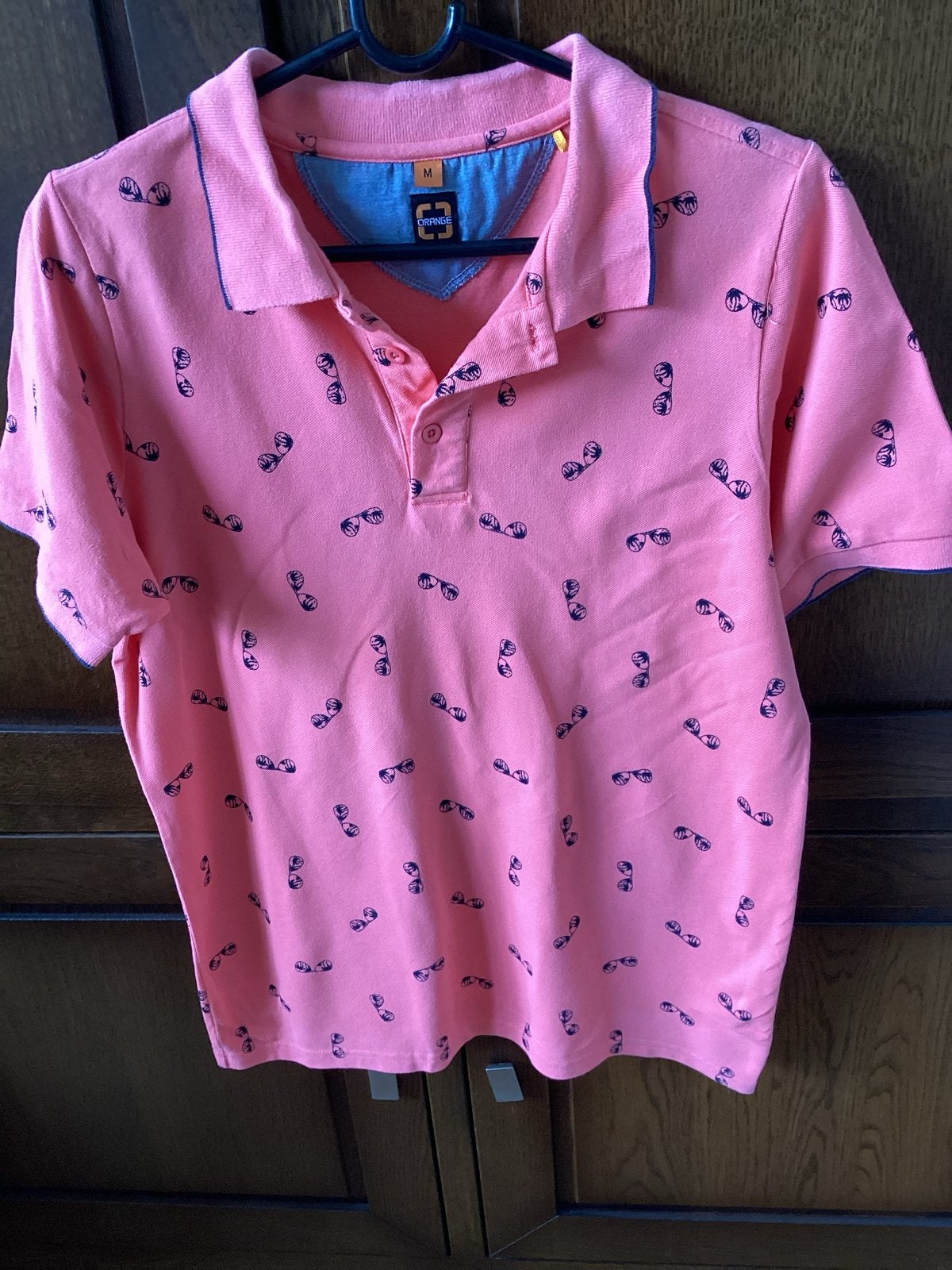 Orange Polo Shirt Maat M met Zonnebril Motief, Ophalen of Verzenden, Gedragen, Maat 48/50 (M), Roze