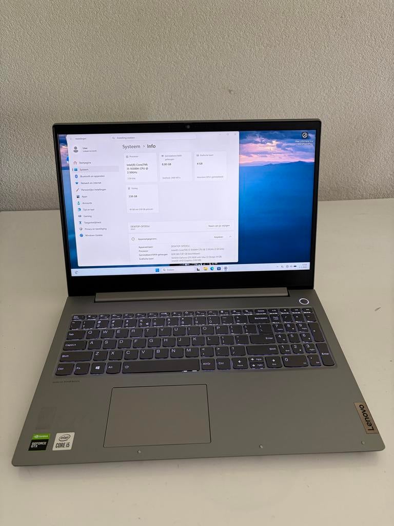 Lenovo Gaming Laptop i5-10300H - GTX 1650 - 8GB - 256GB SSD, Computers en Software, Windows Laptops, Gebruikt, 15 inch, SSD, 2 tot 3 Ghz