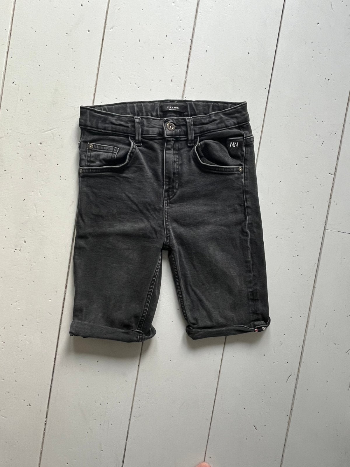 Nik & Nik grijze korte spijkerbroek maat 176., Ophalen of Verzenden, Zo goed als nieuw, Jongen, Broek