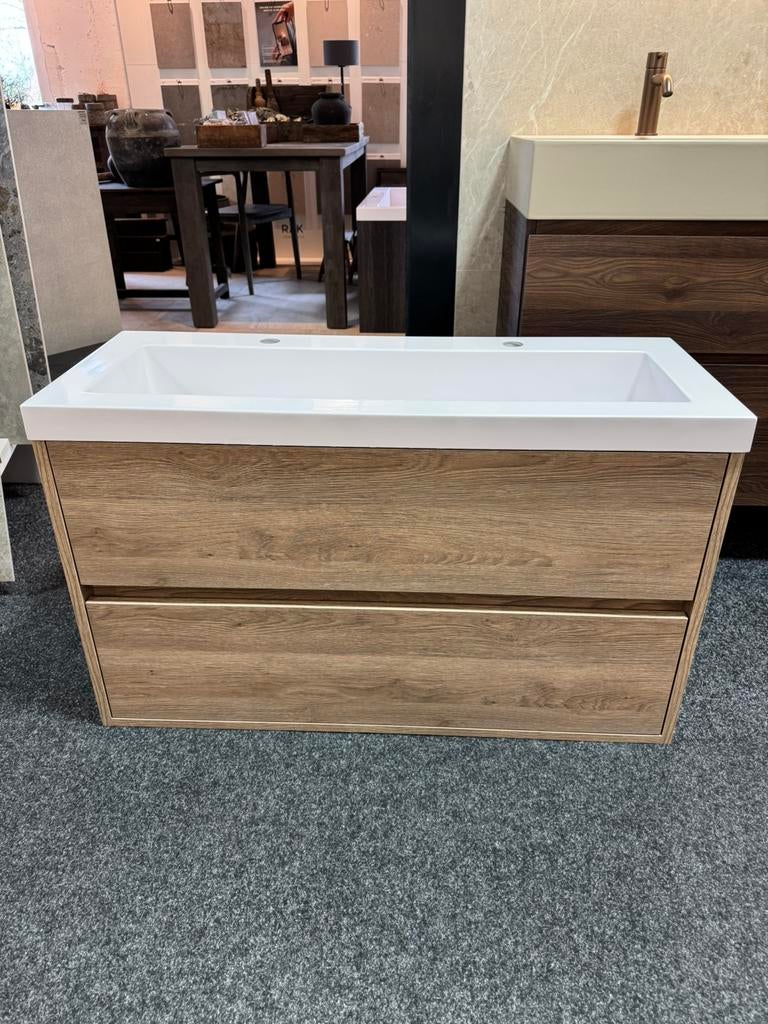 Badmeubel 100 cm Brauer slechts 39cm diep! van €1149 nu €550, Huis en Inrichting, Badkamer | Badkamermeubels, Nieuw, Minder dan 100 cm