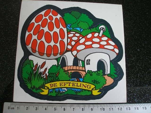 sticker de efteling sprookjesbos vintage paddestoelen, Verzenden, Zo goed als nieuw, Bedrijf of Vereniging