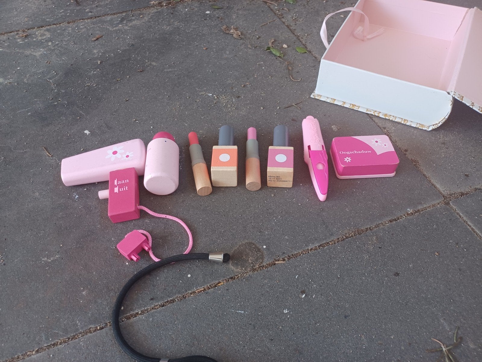 Houten speel make-up set voor kinderen, Ophalen of Verzenden, Gebruikt, Meisje