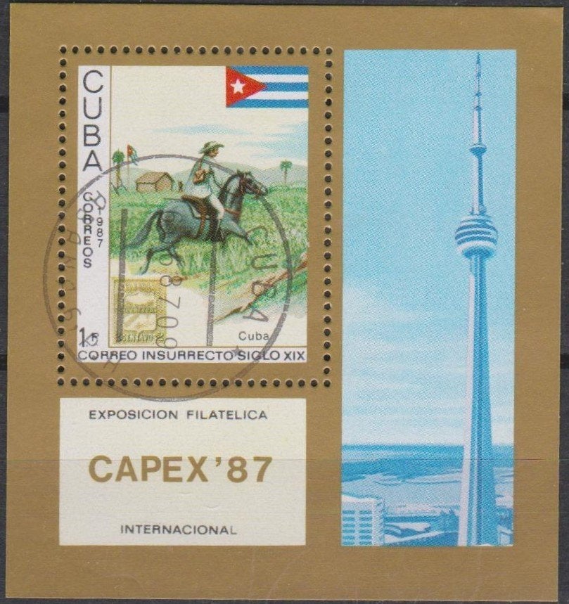 4295. Cuba Blok 99 gest. Postzegeltentoonstelling, Postzegels en Munten, Postzegels | Amerika, Ophalen of Verzenden, Gestempeld