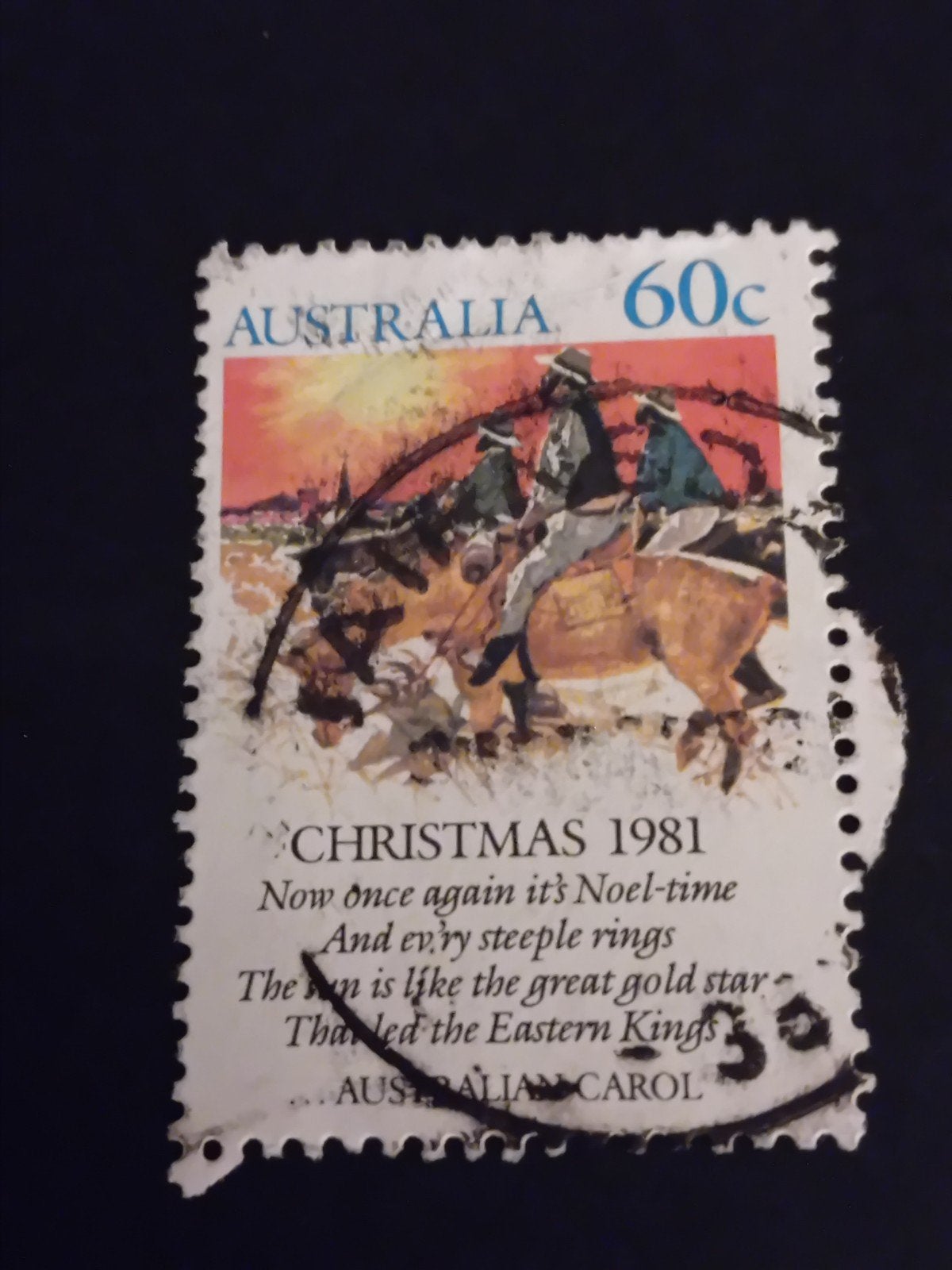 Australië Kerstmis 1981 postzegel 60c Gestempeld, Ophalen of Verzenden, Gestempeld