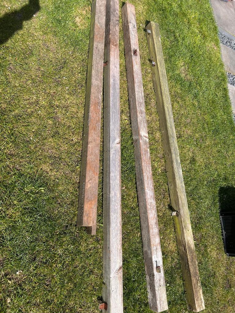 Houten palen, Tuin en Terras, Palen, Balken en Planken, Ophalen, Gebruikt, 180 tot 250 cm, Palen