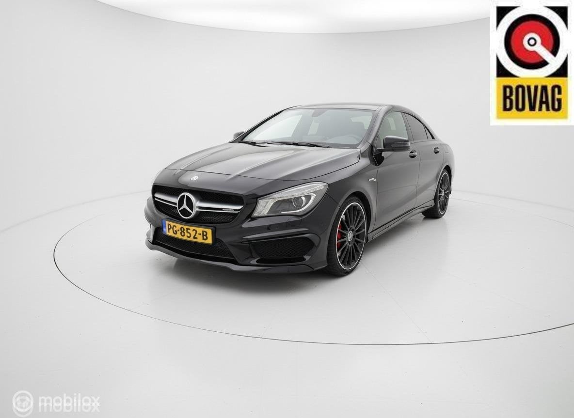 Mercedes CLA AMG 45 4MATIC 2016 381PK/H&K/CRUISE/LEDER/NIGHT, Auto's, Mercedes-Benz, Automaat, CLA, Gebruikt, 4 cilinders