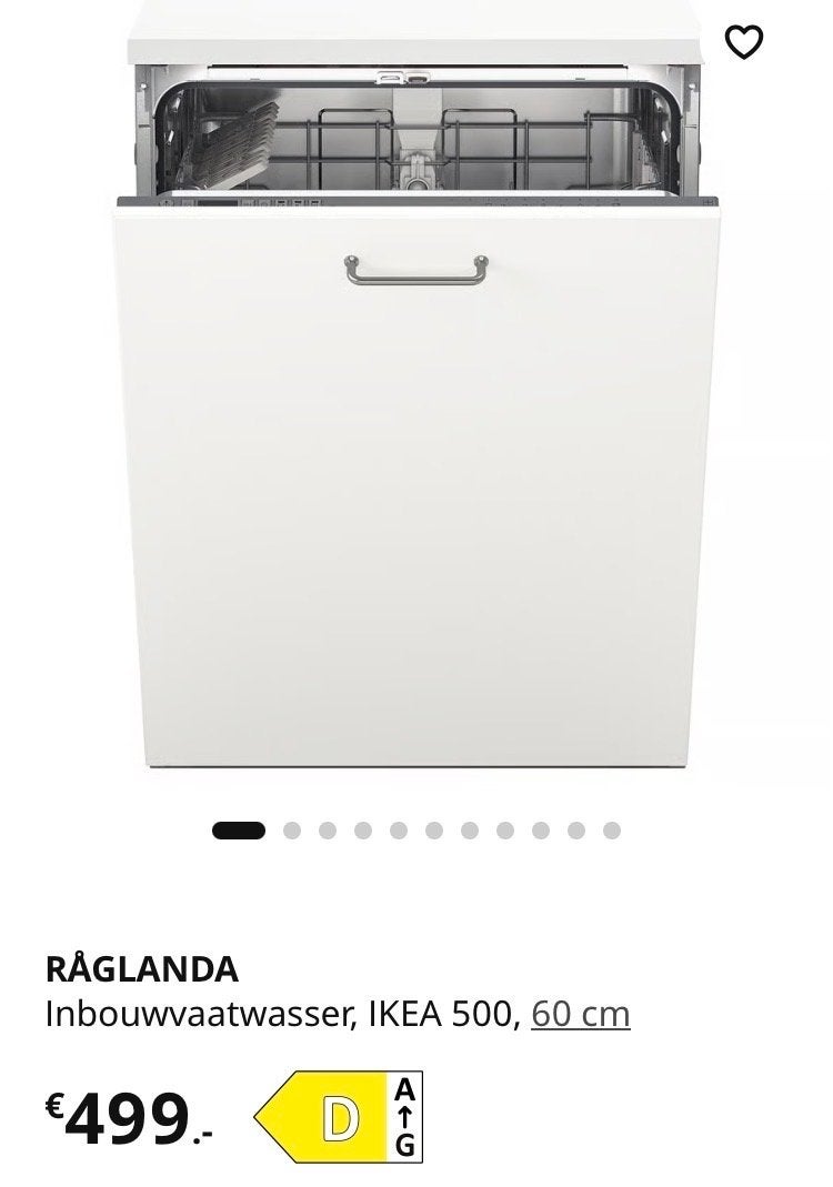 Nieuwe IKEA 500 RÅGLANDA Inbouwvaatwasser 60 cm - 5 jaar gar, Ophalen, Nieuw, Inbouw, 60 cm of meer