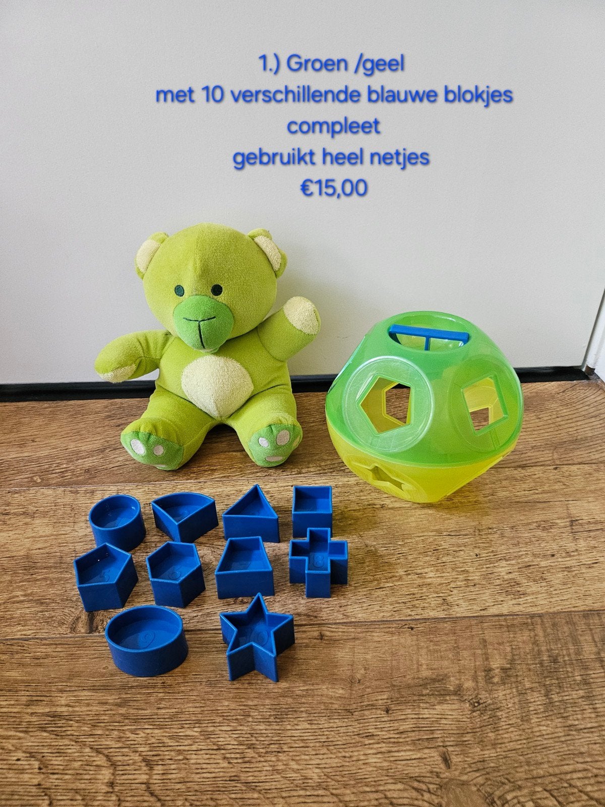 1.) Tupperware tuppertoys Hollebol vormenstoof groen/geel, Ophalen of Verzenden, Gebruikt, Groen, Overige typen
