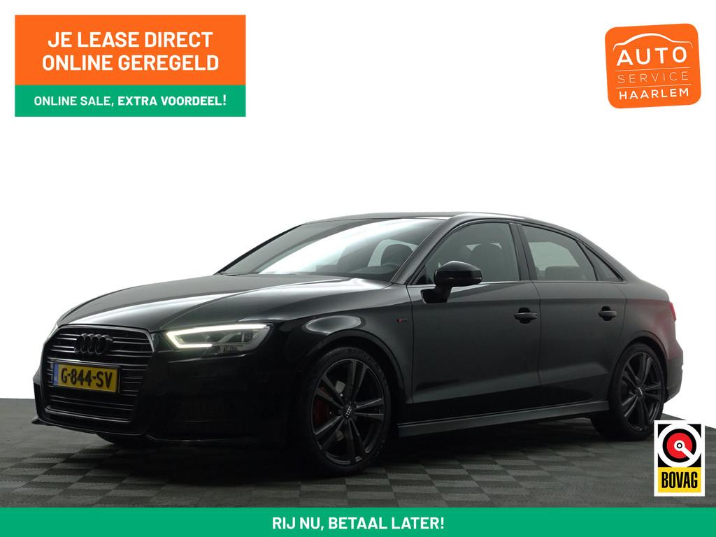 Audi A3 Limousine 35 TFSI S Line Black Optic Aut- Virtual Co, Auto's, 4 cilinders, Zwart, Bedrijf, Sedan