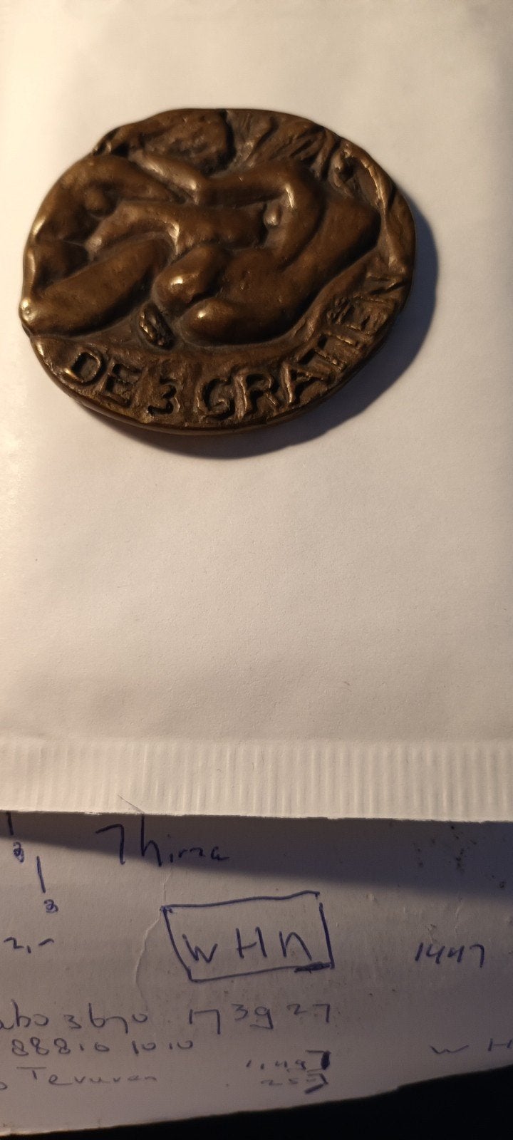 Bronzen Medaille 'De 3 Gratiën', Ophalen of Verzenden, Brons