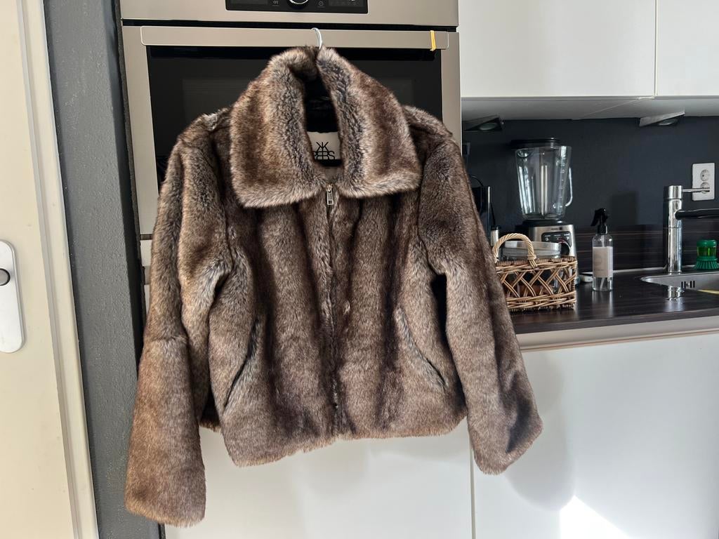 Faux Fur bruine jas Karen by Simonsen maat M, Verzenden, Nieuw, Maat 38/40 (M), Bruin
