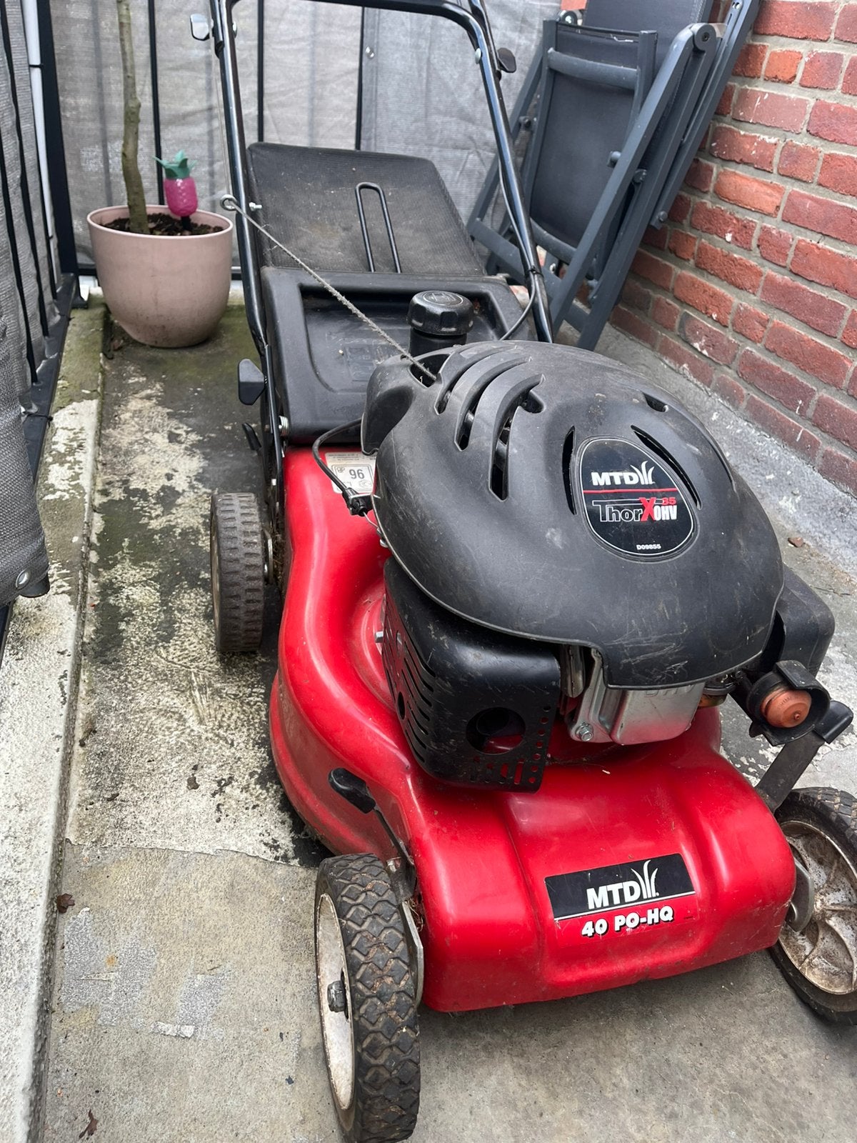 Mtd thor x 35 4t grasmaaier, Ophalen, Gebruikt, Opvangbak, Benzine-grasmaaier