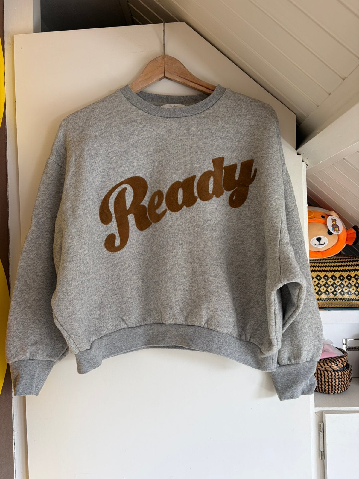 By bar relaxed fit cropped sweater maat xs, Ophalen of Verzenden, Zo goed als nieuw, Maat 34 (XS) of kleiner, Grijs