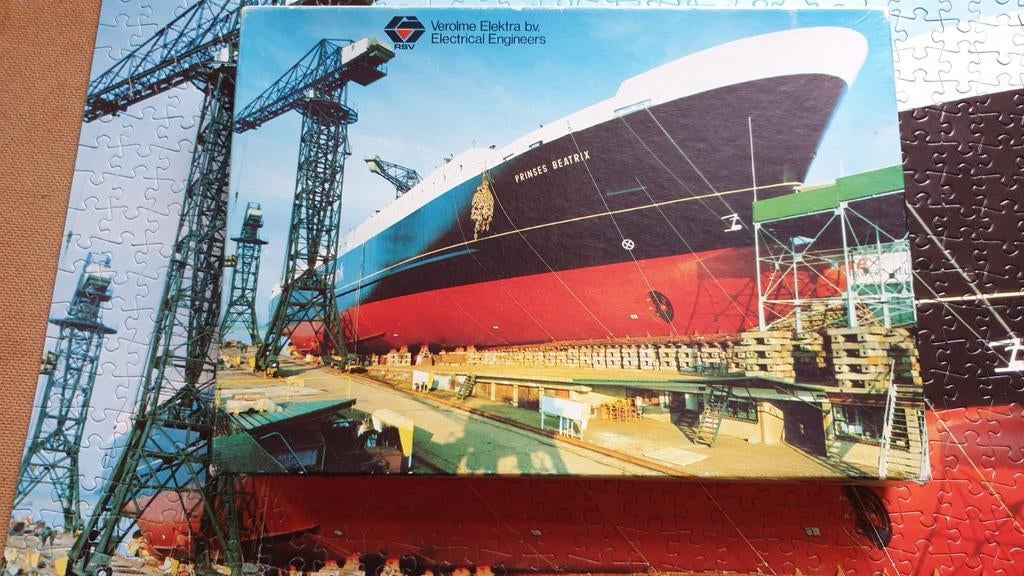 Vintage Verolme Elektra Puzzel - Prinses Beatrix Schip, Ophalen of Verzenden, Zo goed als nieuw