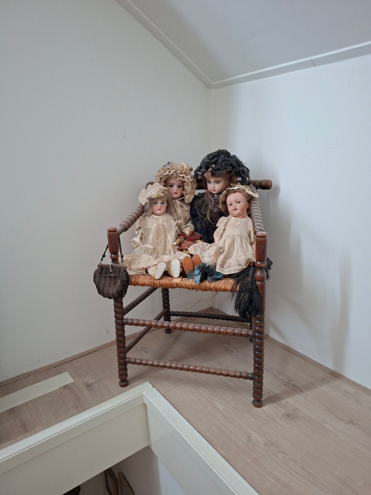 4 Antieke Porseleinen Poppen met Open Schedel, Verzamelen, Poppen, Gebruikt, Pop, Ophalen of Verzenden