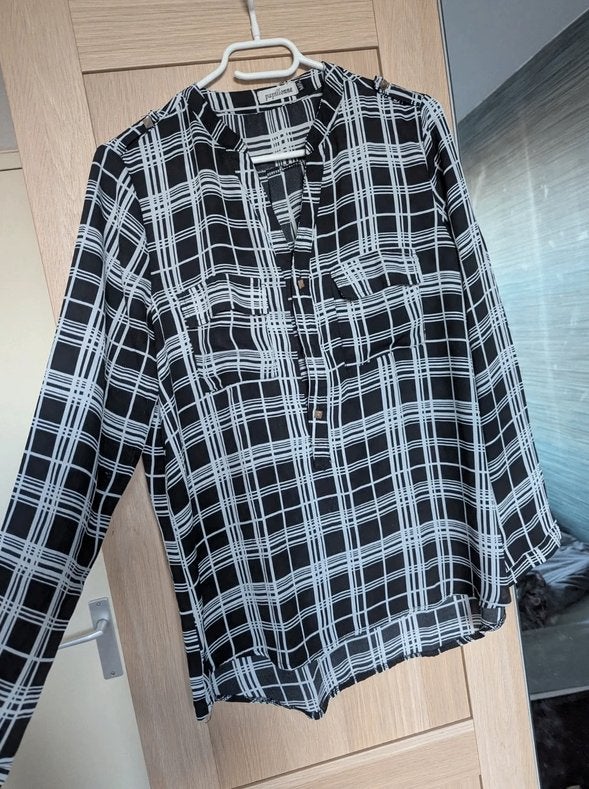 Blouse, Maat 38/40 (M), Verzenden, Zwart, Zo goed als nieuw