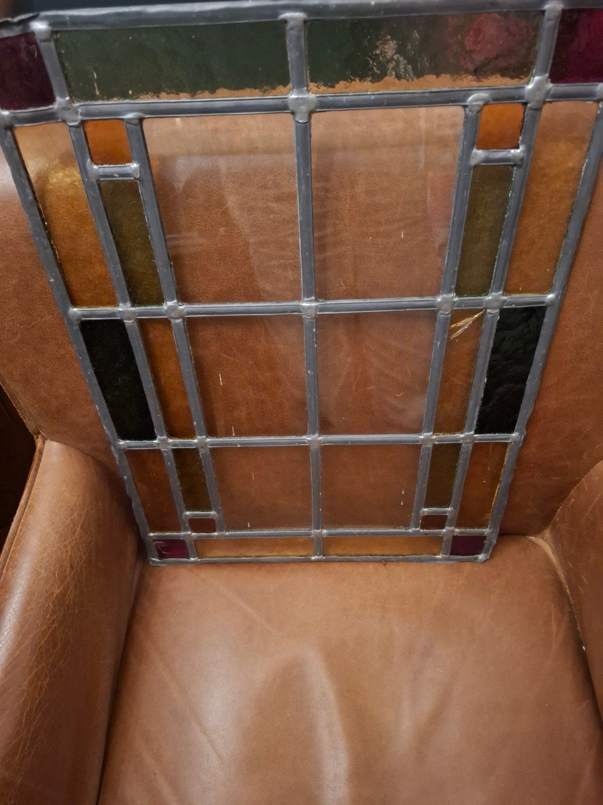 oud glas-in-lood raam, Ophalen of Verzenden