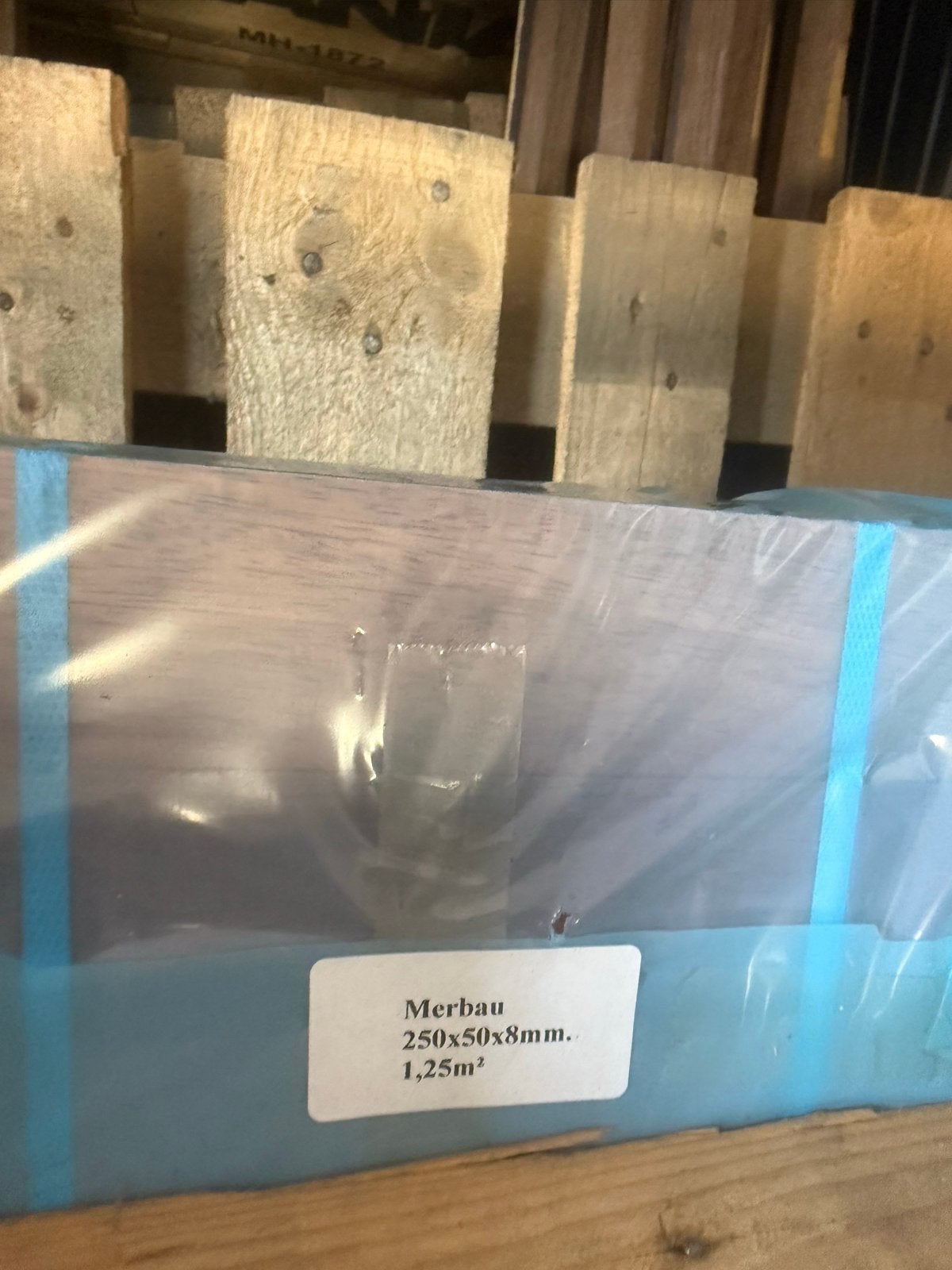 Merbau planchettes 250x50x8mm - 1.25m² per pak, Ophalen of Verzenden, Nieuw, Overige typen